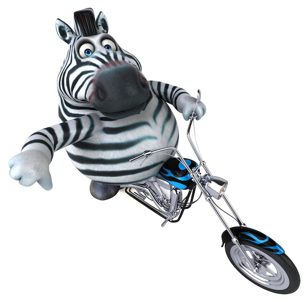 Fun zebra - 3D Illustration