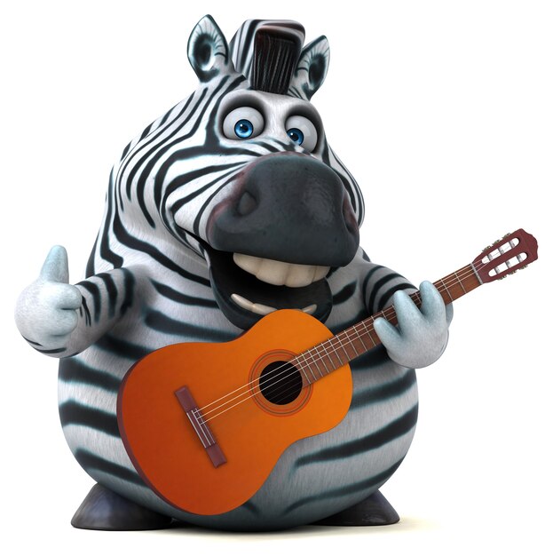 Fun zebra - 3D Illustration