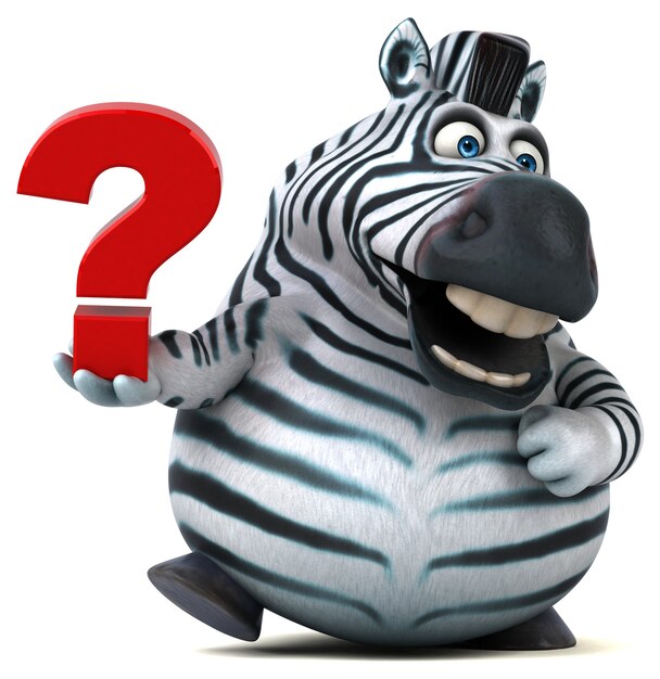 Fun zebra - 3D Illustration