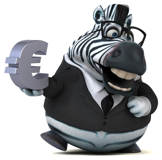 Fun zebra - 3D Illustration