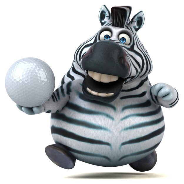 Fun zebra - 3D Illustration