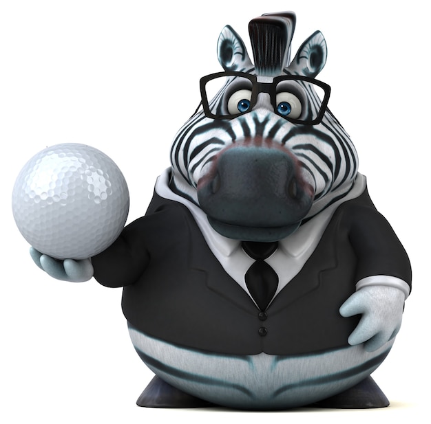 Fun zebra - 3D Illustration