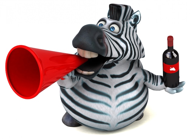 Fun zebra - 3D Illustration