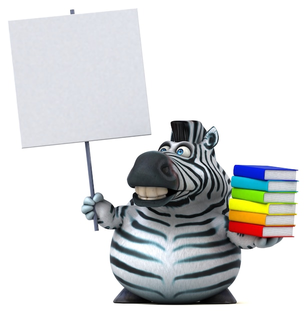 Fun zebra - 3D Illustration