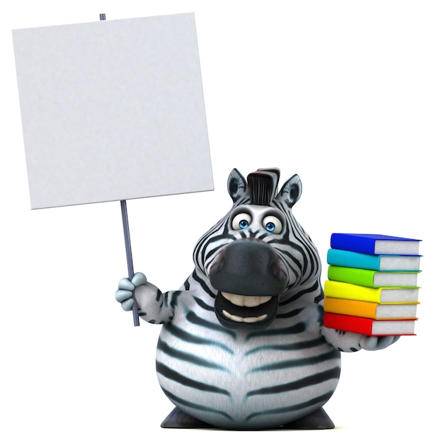 Fun zebra - 3D Illustration