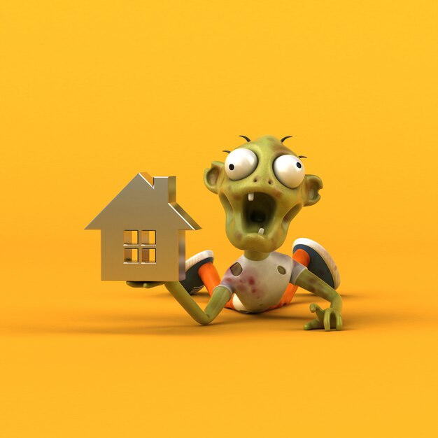 Fun zombie - 3D Illustration