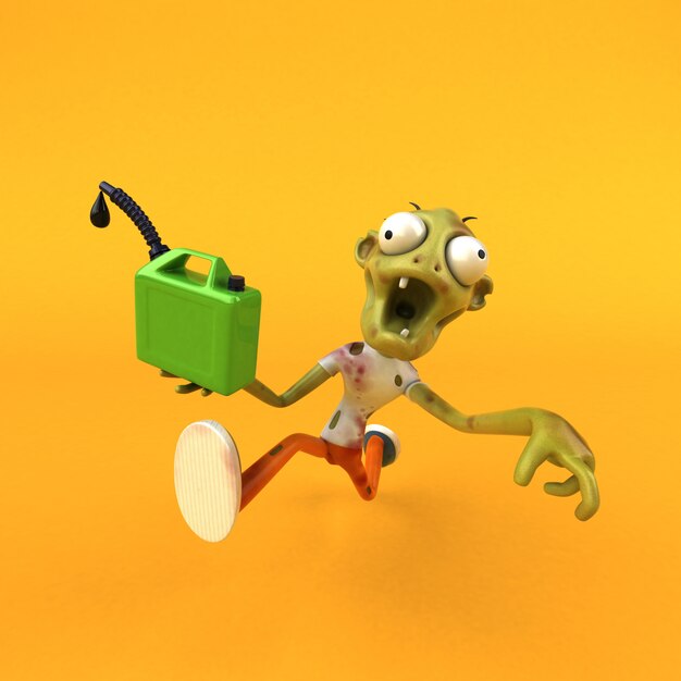 Забавный зомби - 3D Иллюстрация