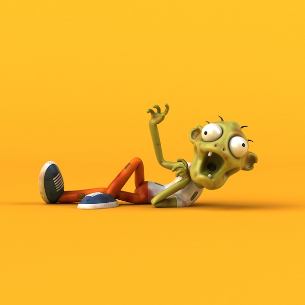 재미있는 좀비 3D 일러스트