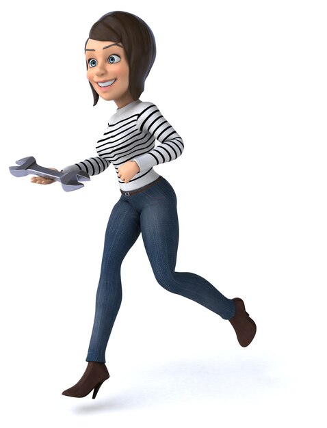 Funcartoon casual character woman