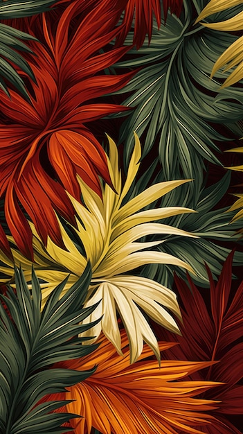 Photo fundo de folhas tropicais em tons pastel da moda folha de palmeira colorida ilustra o de ver o para papel pop art design de tecido