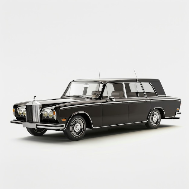 Funeral hearse isolated