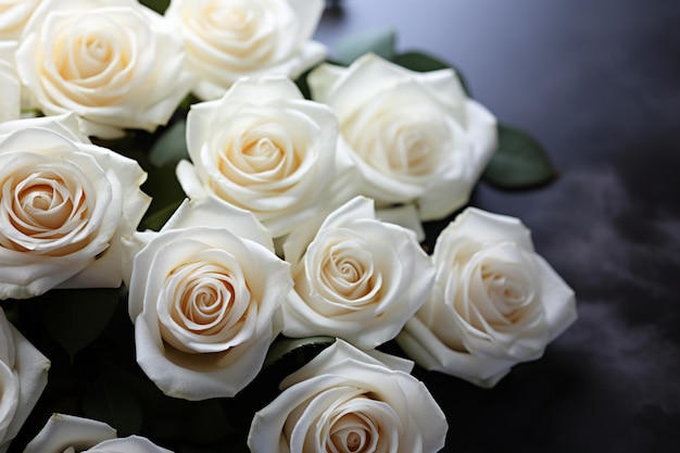 葬儀の白いバラは,コピースペースで厳なシーンを作成します
