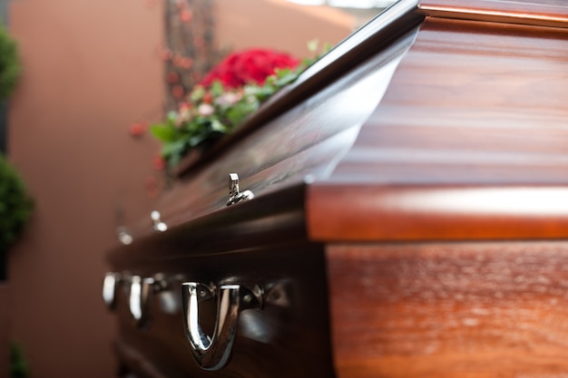 Photo funeral with coffin