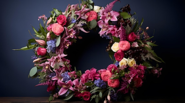 Funeral wreath of flowers