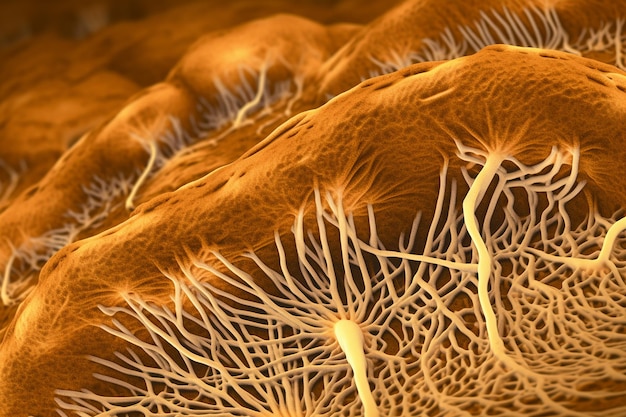 Photo fungal microscopic illustration exploration