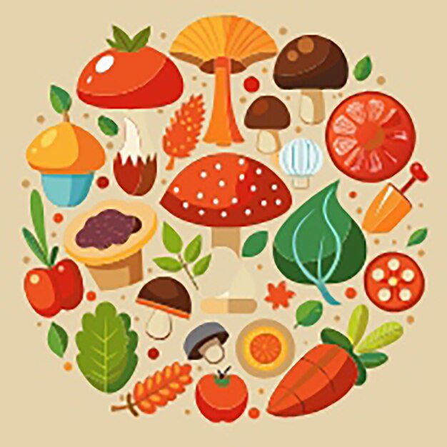 Photo fungi food vector illustration