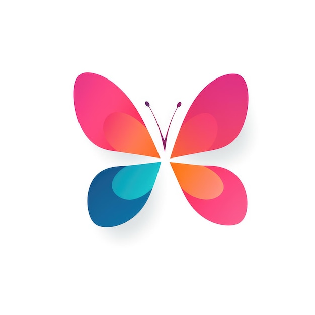 The Funky 1960s Modernist Logo Butterflies and Bubblegum on a White Canvas