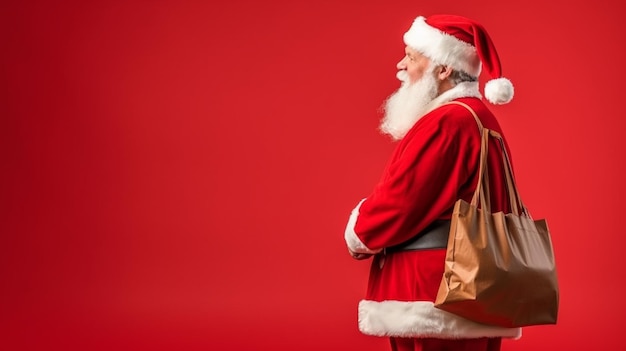 한 한 산타클로스는 선물 소원 가방을 들고 크리스마스 이브에 전 세계를 여행합니다. 크리스마스 모자 서펜더를 착용하십시오.