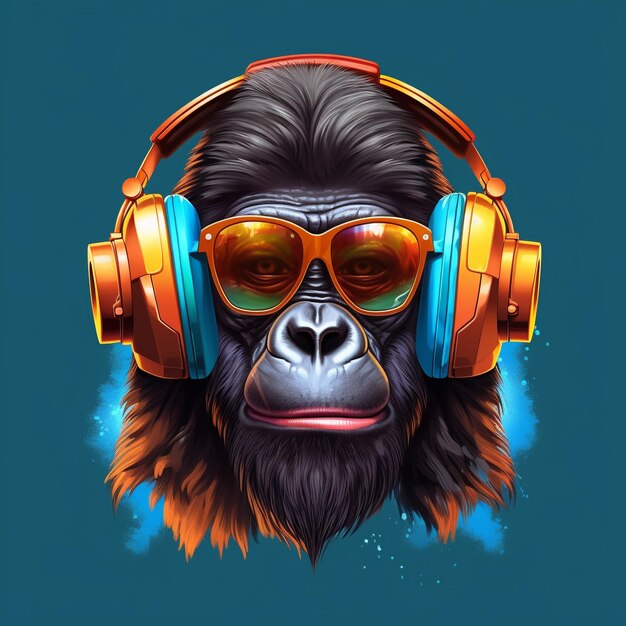 Funky gorilla art illustrations icons cartoons and cool designs