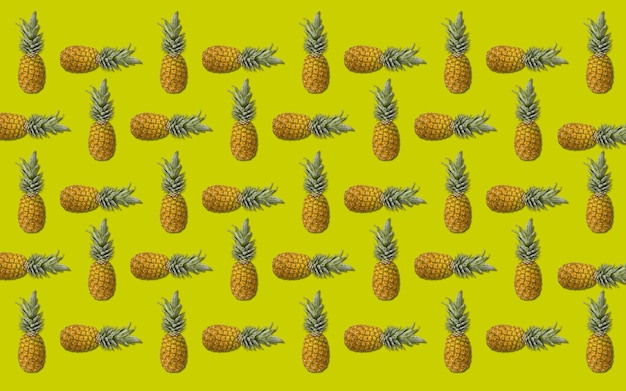 Funky green seamless pattern of a Pineapple tropical fruit stock illustration