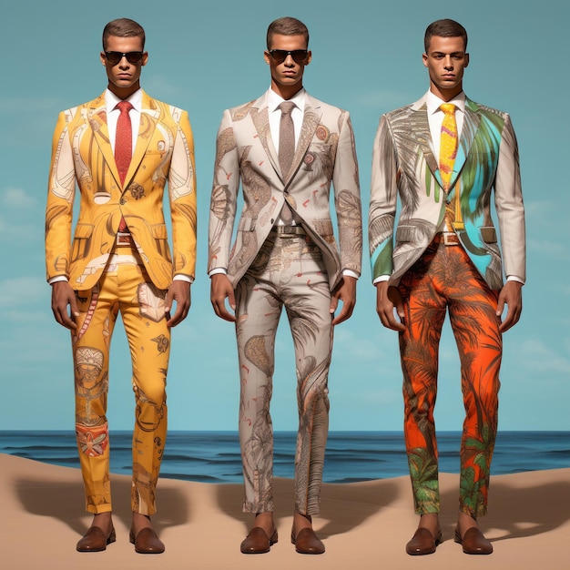 The Funkypop Man's Ultimate Adventure EthnoTouched Suits with Beach Vibes and Ultra Realistic Masc
