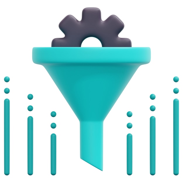 Photo funnel 3d render icon illustration