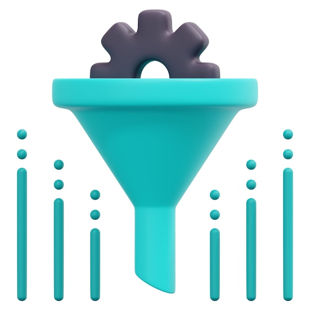 funnel 3d render icon illustration