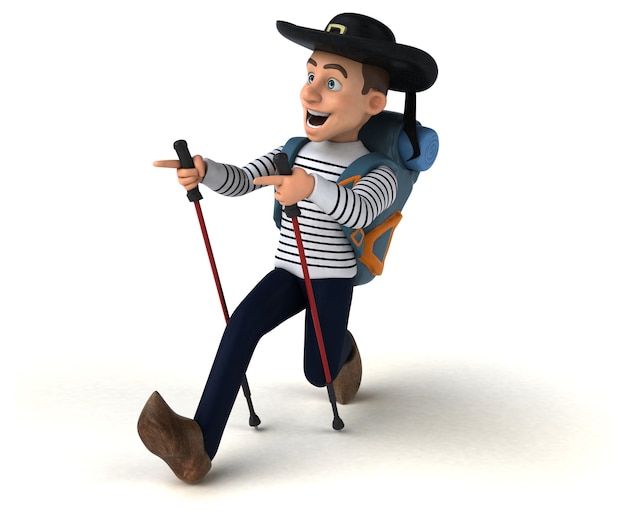 Funny 3d cartoon breton character