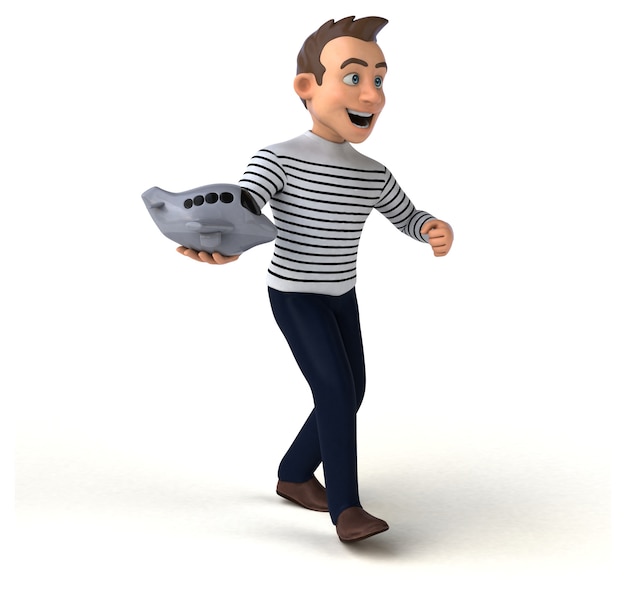 Funny 3D cartoon casual character