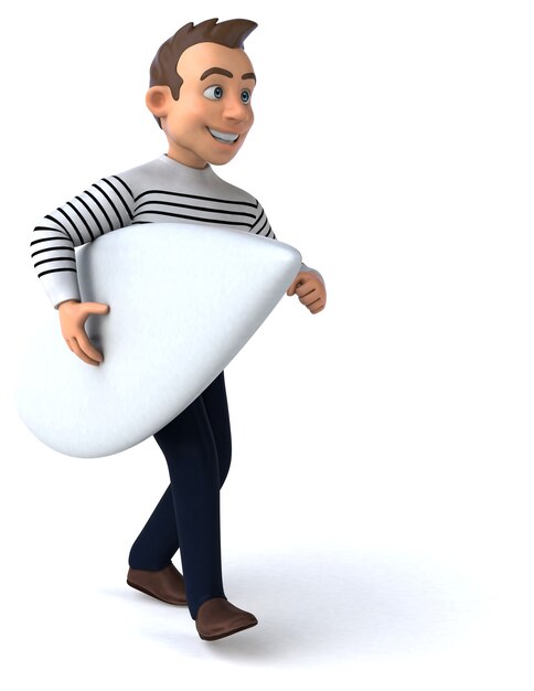 Funny 3D cartoon casual character