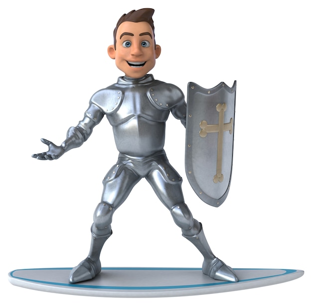 Photo funny 3d cartoon knight