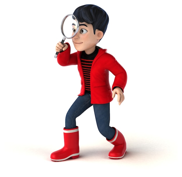 Funny 3D cartoon teenage boy