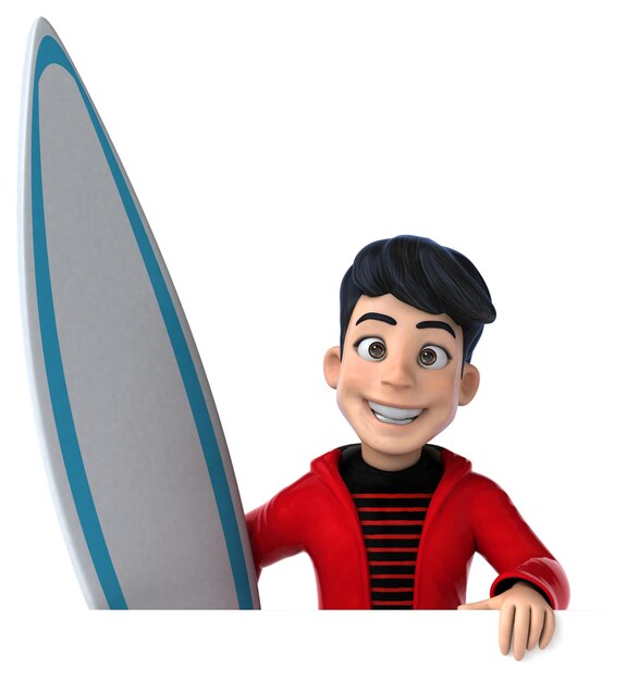 Funny 3D cartoon teenage boy