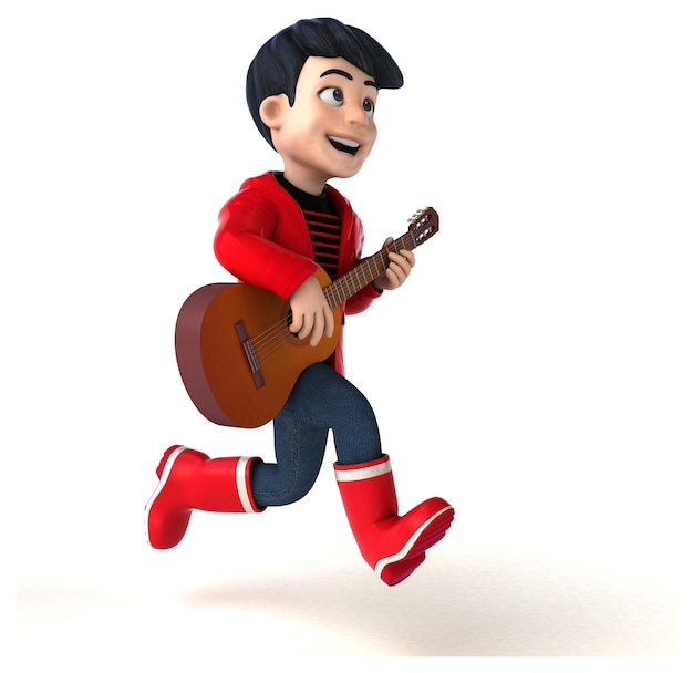 Funny 3D cartoon teenage boy