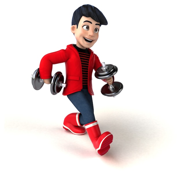 Funny 3D cartoon teenage boy