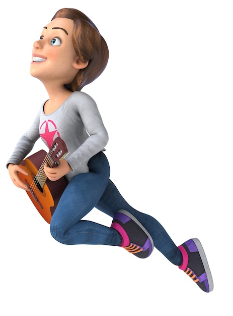 Funny 3D cartoon teenage girl