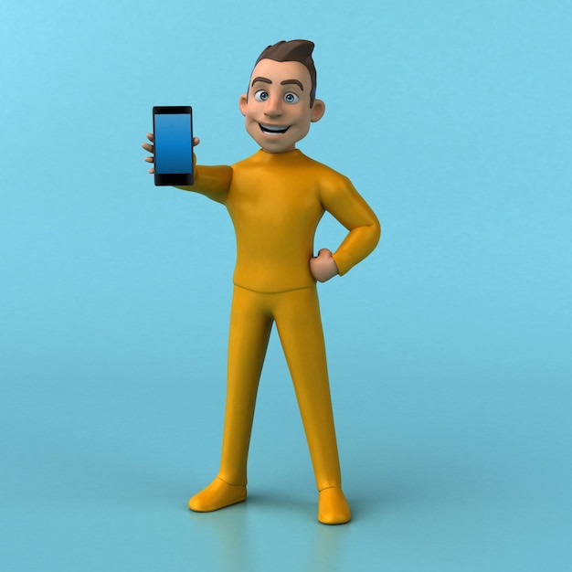 Funny 3D cartoon yellow character