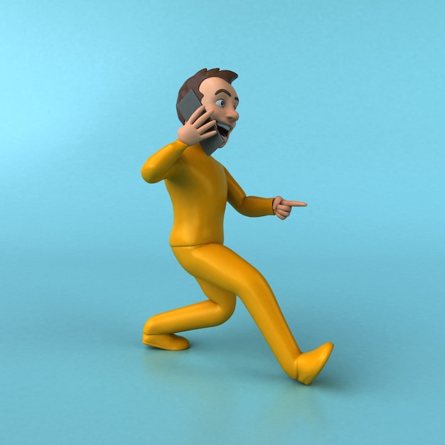 Photo funny 3d cartoon yellow character