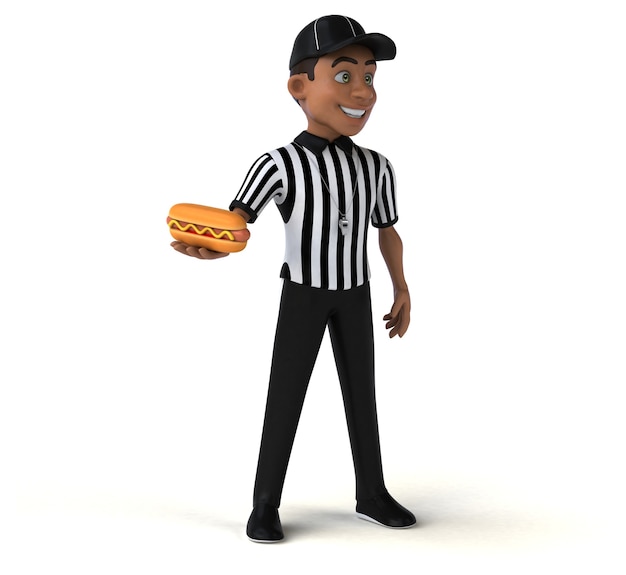 Funny 3D Illustration of an american Referee