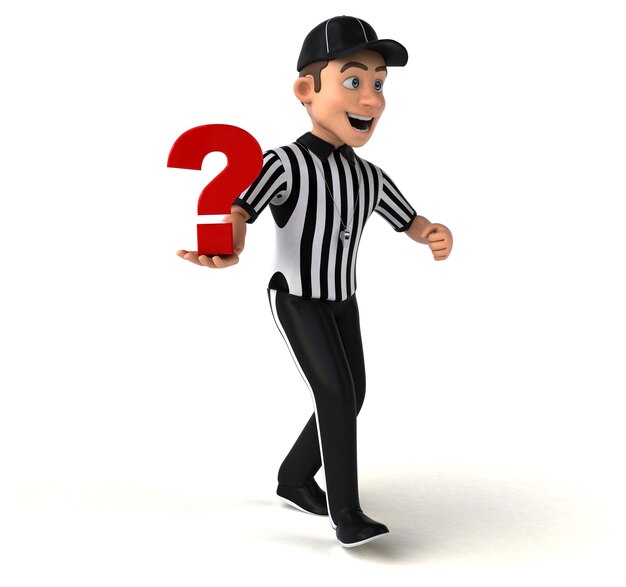 Funny 3D Illustration of an american Referee