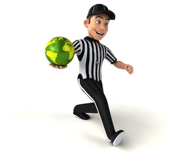 Funny 3D Illustration of an american Referee