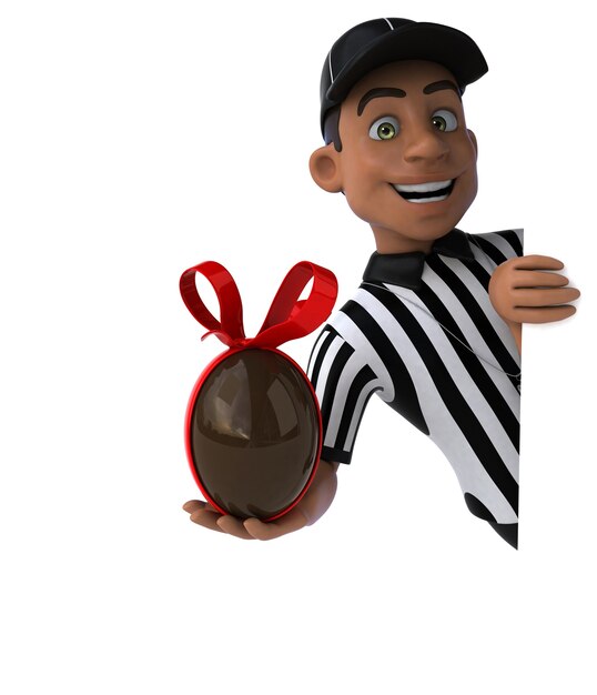 Funny 3D Illustration of an american Referee