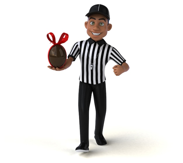 Funny 3D Illustration of an american Referee