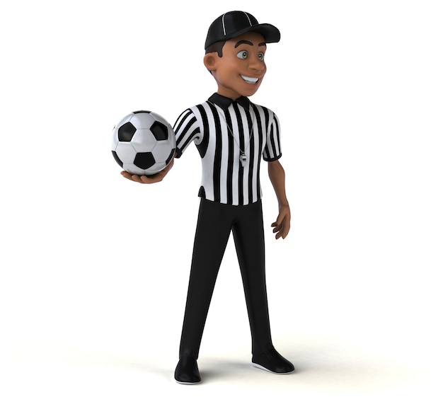 Funny 3D Illustration of an american Referee