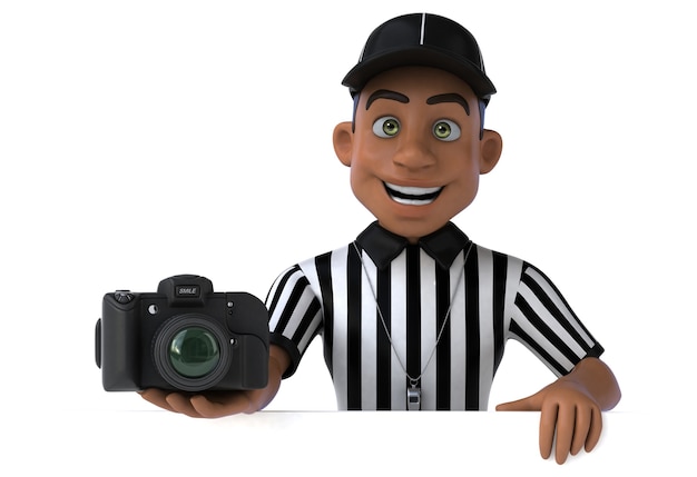 Funny 3D Illustration of an american Referee