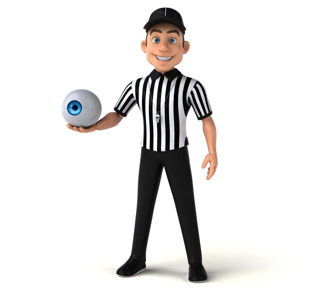 Funny 3D Illustration of an american Referee