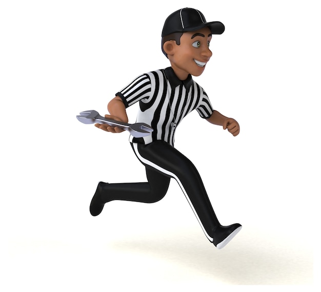 Funny 3D Illustration of an american Referee