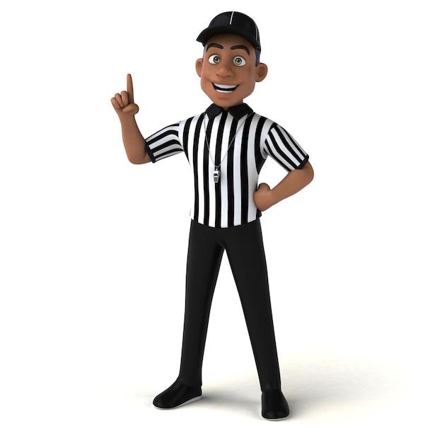 Funny 3D Illustration of an american Referee