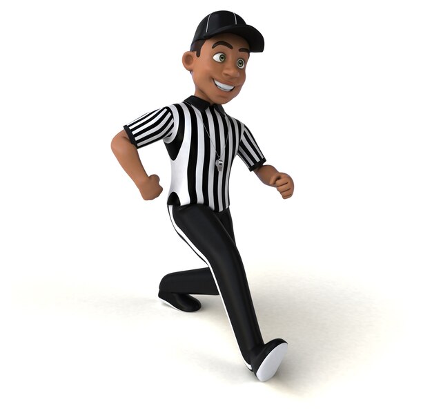 Funny 3D Illustration of an american Referee