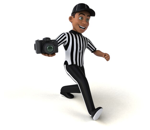 Funny 3D Illustration of an american Referee